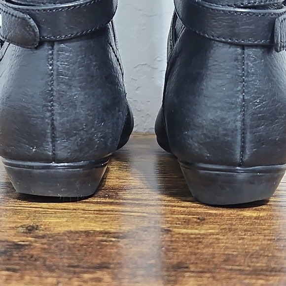 Womens Steve Madden Black Leather Knee High Boots Slouchy Buckle Sz 8 Goth - Picture 4 of 12